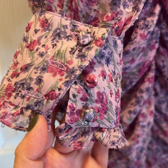 NWOT Zara Floral Ruched Pink Dress - Picture 10 of 10